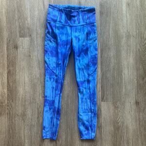 Lululemon Fast and Free Tight II 25” Game Day Blue Multi Size 4